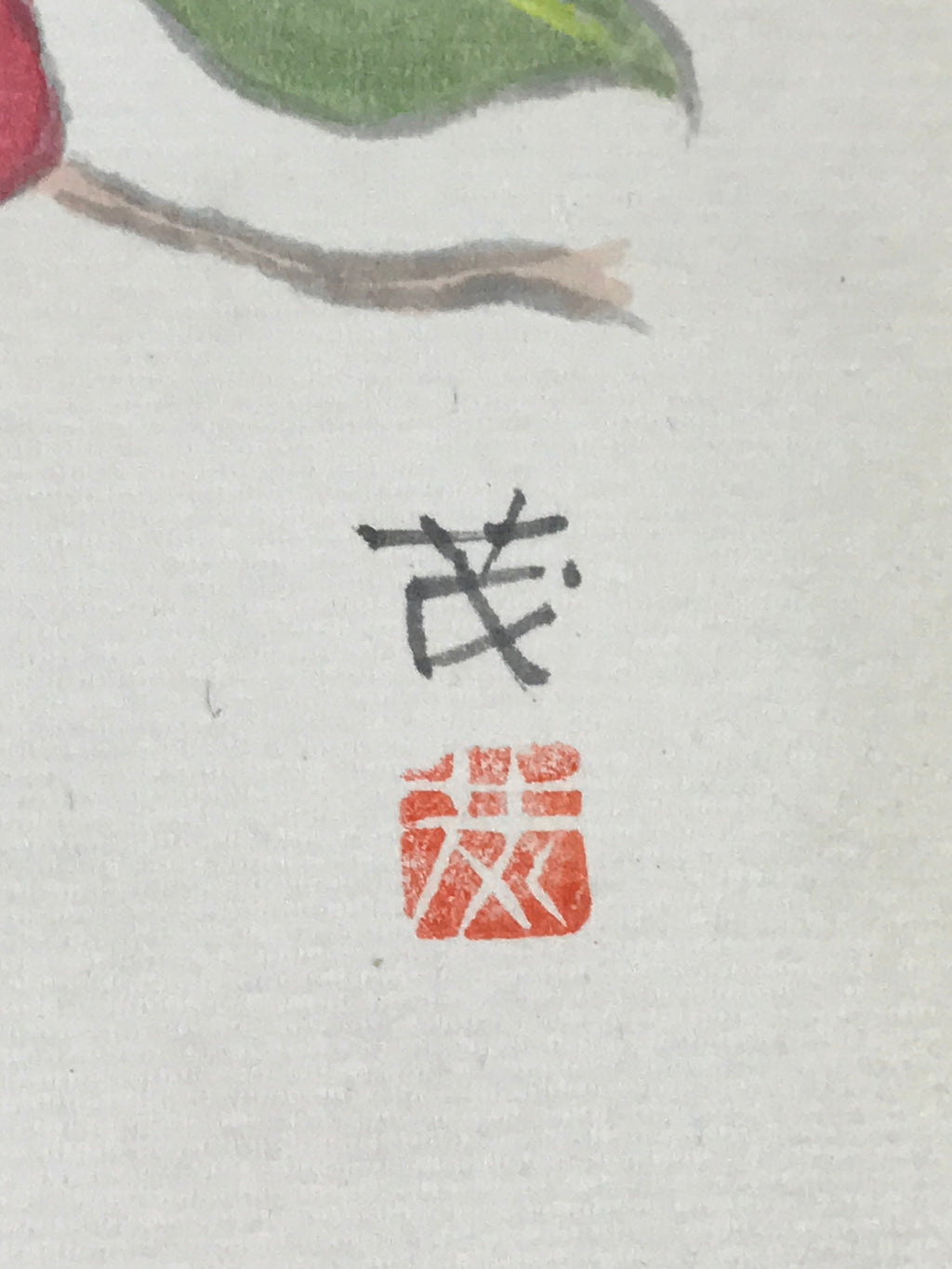 Japanese Art Board Painting Pink Camellia Flower Shikishi Paper Signed A480