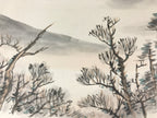 Japanese Art Board Painting Rising Sun Mountains Shikishi Paper Picture A476