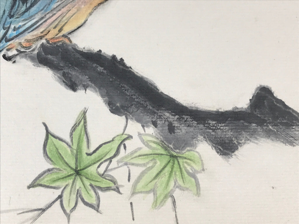 Japanese Art Board Painting Shikishi Bluebird PaperHand Painted Picture A478