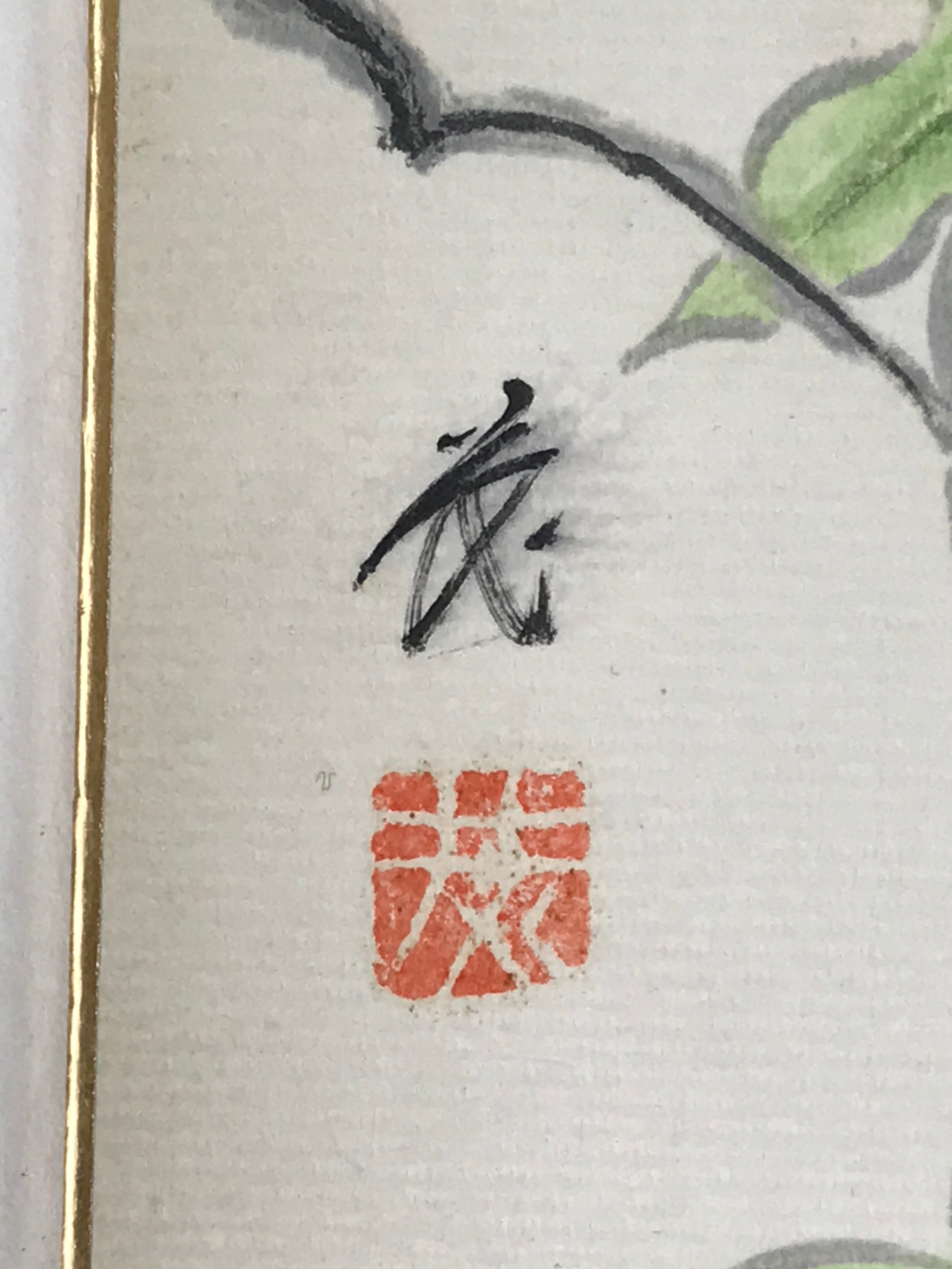 Japanese Art Board Painting Shikishi Bluebird PaperHand Painted Picture A478