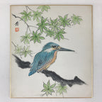 Japanese Art Board Painting Shikishi Bluebird PaperHand Painted Picture A478