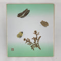 Japanese Art Board Vtg Shikishi Paper Butterflies And Plants A438