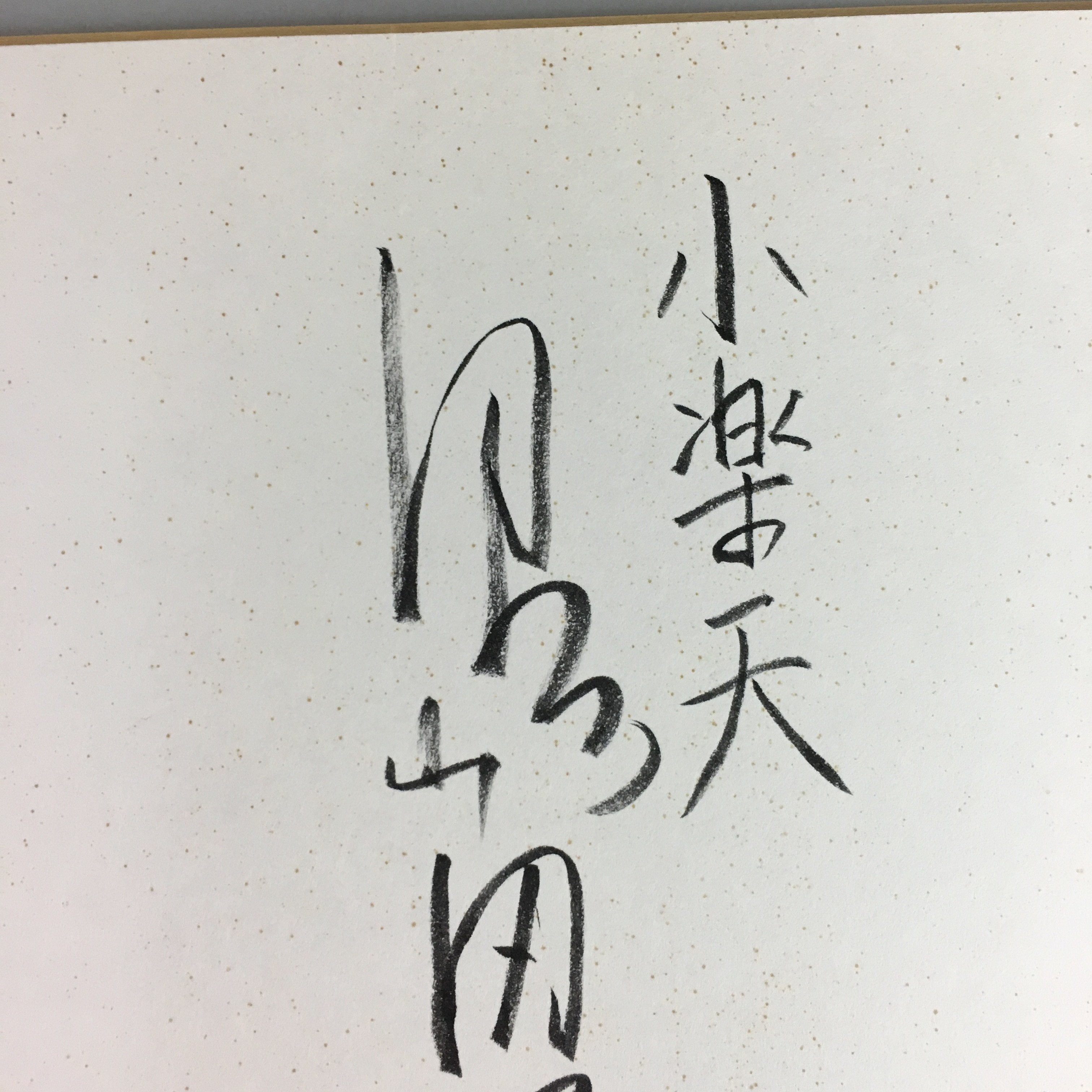 Japanese Art Board Vtg Shikishi Paper Calligraphy Kanji Handwritten A201