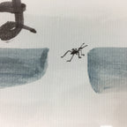 Japanese Art Board Vtg Shikishi Paper Hand Drawn Picture Ant Monk A396