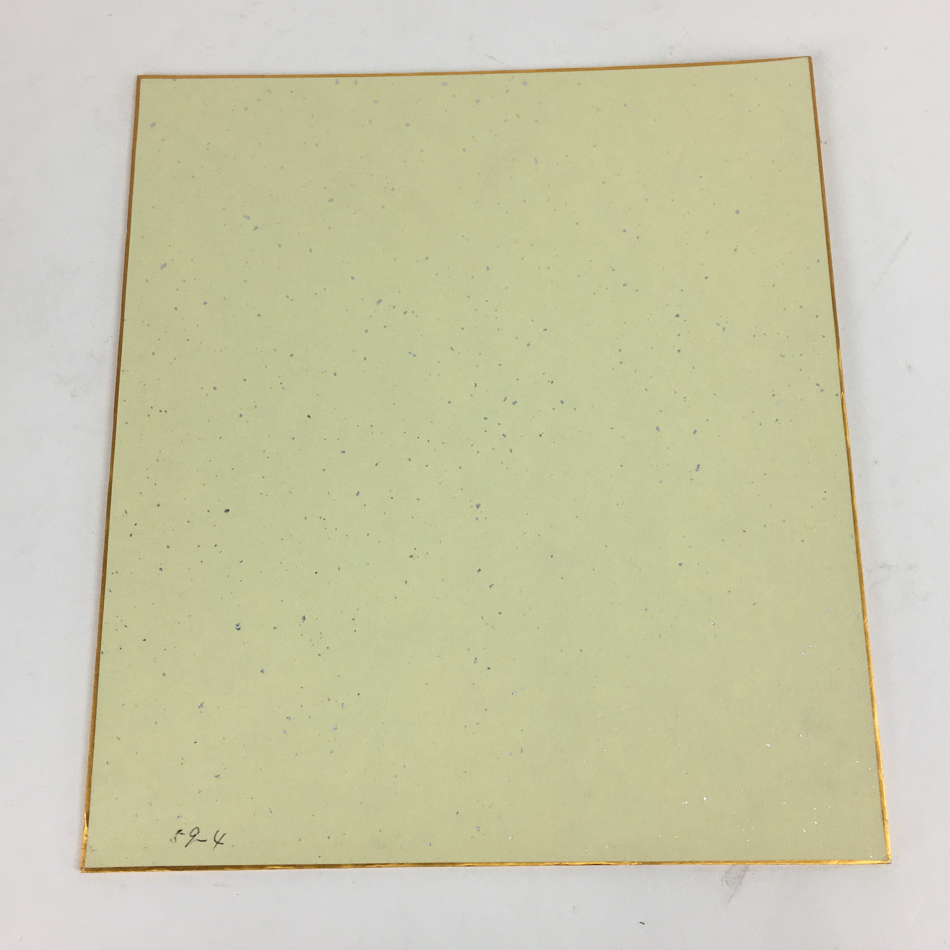 Japanese Art Board Vtg Shikishi Paper Hand Drawn Picture Black Cow Man A390
