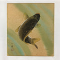 Japanese Art Board Vtg Shikishi Paper Hand Drawn Picture Carp A436