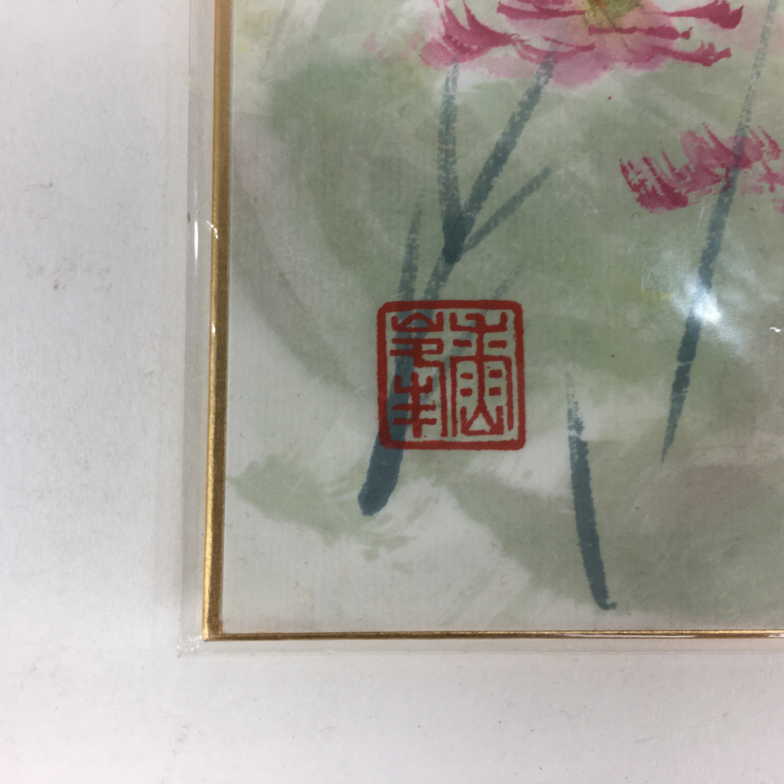 Japanese Art Board Vtg Shikishi Paper Hand Drawn Picture Cosmos Flowers A399