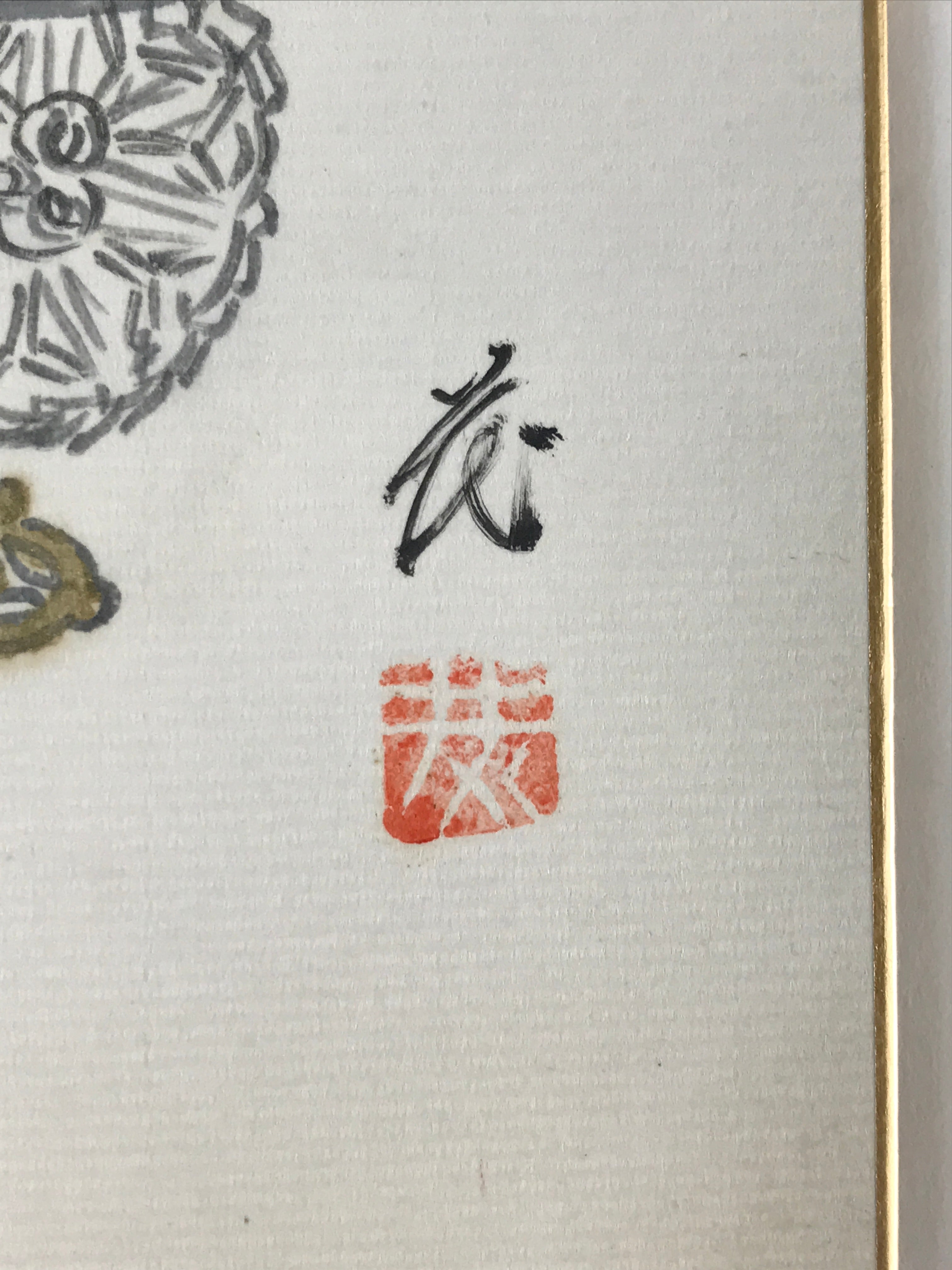 Japanese Art Board Vtg Shikishi Paper Hand Drawn Picture Daikokuten A443