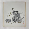 Japanese Art Board Vtg Shikishi Paper Hand Drawn Picture Daikokuten A443