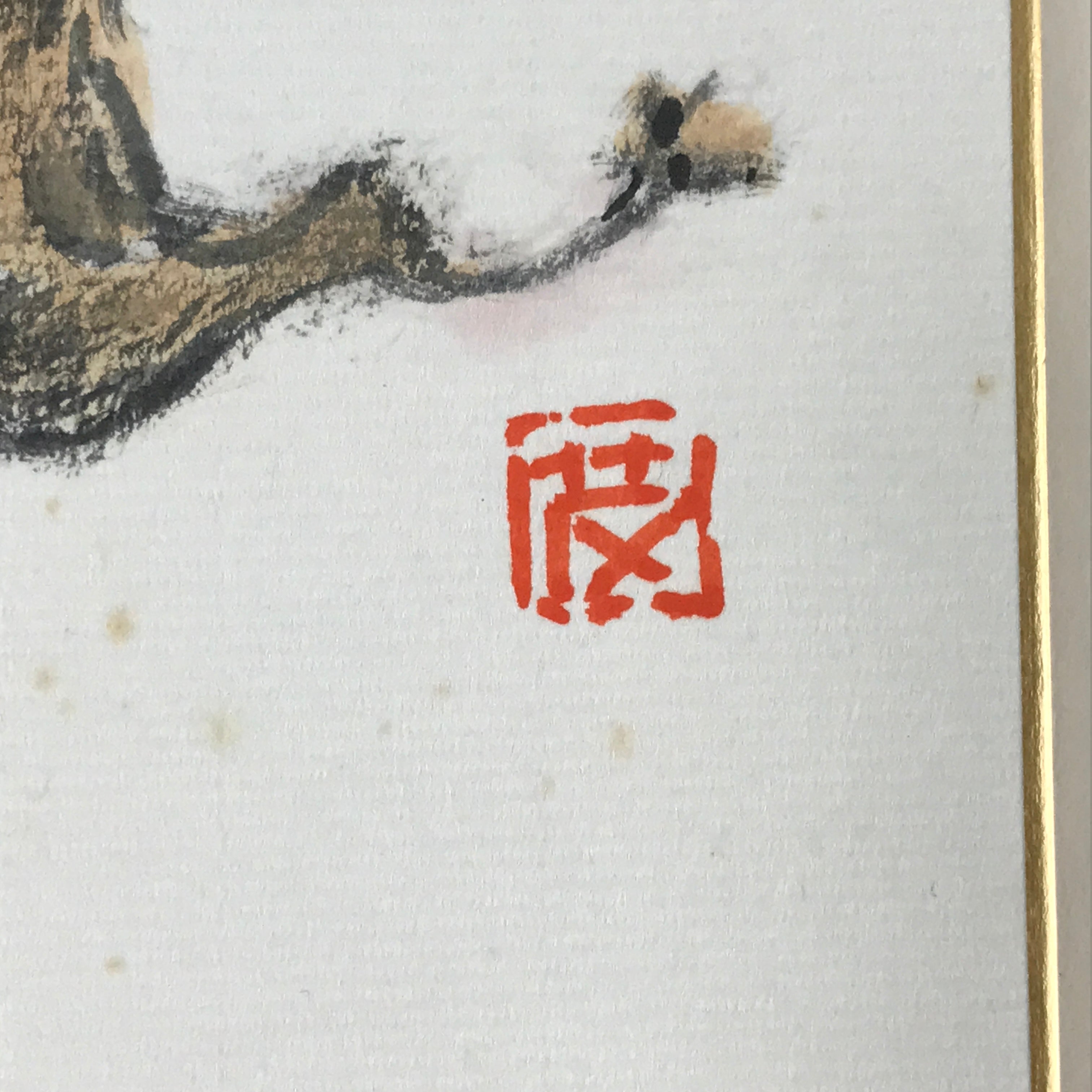 Japanese Art Board Vtg Shikishi Paper Hand Drawn Picture Daikokuten A458