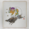 Japanese Art Board Vtg Shikishi Paper Hand Drawn Picture Daikokuten A458