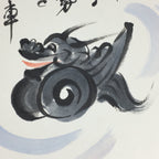 Japanese Art Board Vtg Shikishi Paper Hand Drawn Picture Dragon A428