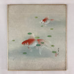 Japanese Art Board Vtg Shikishi Paper Hand Drawn Picture Goldfish A440