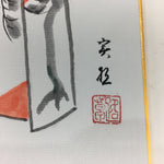 Japanese Art Board Vtg Shikishi Paper Hand Drawn Picture Hina Doll A363