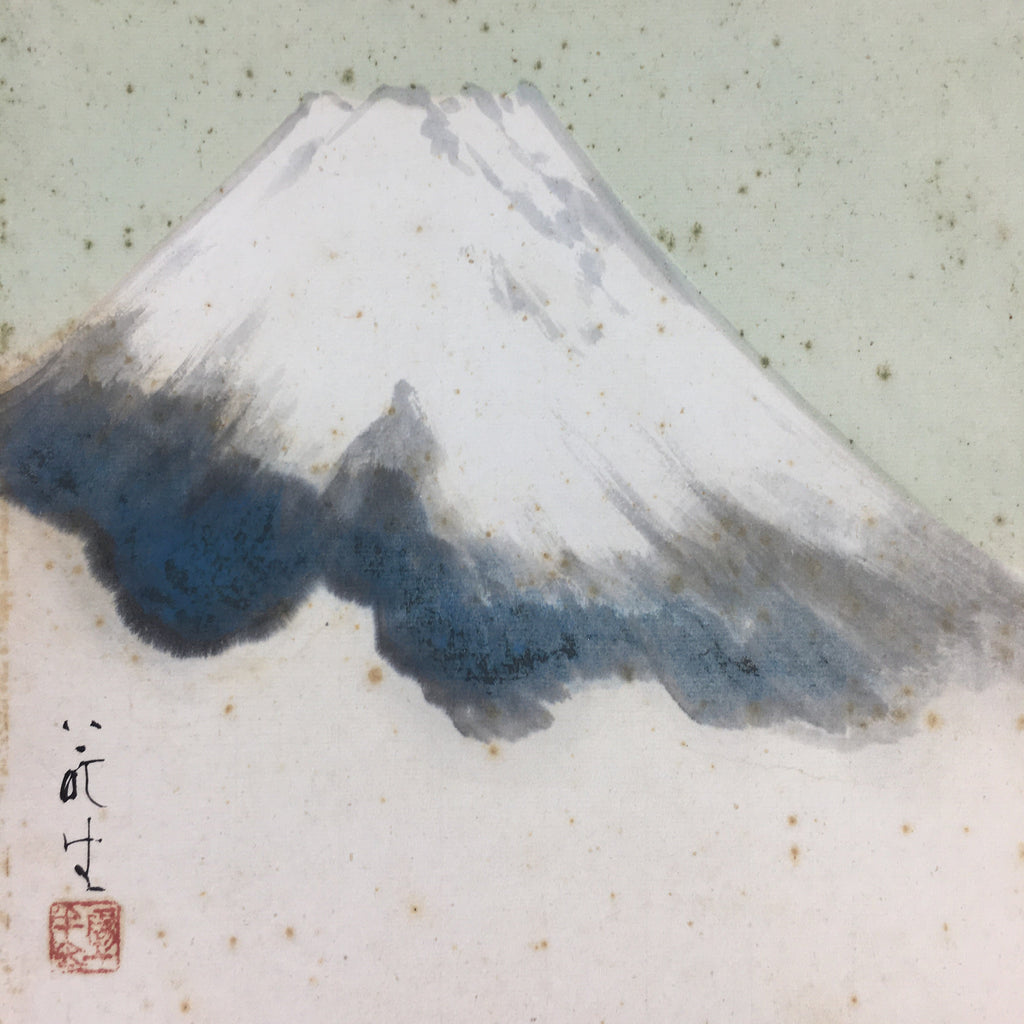 Japanese Art Board Vtg Shikishi Paper Hand Drawn Picture Mountain A405