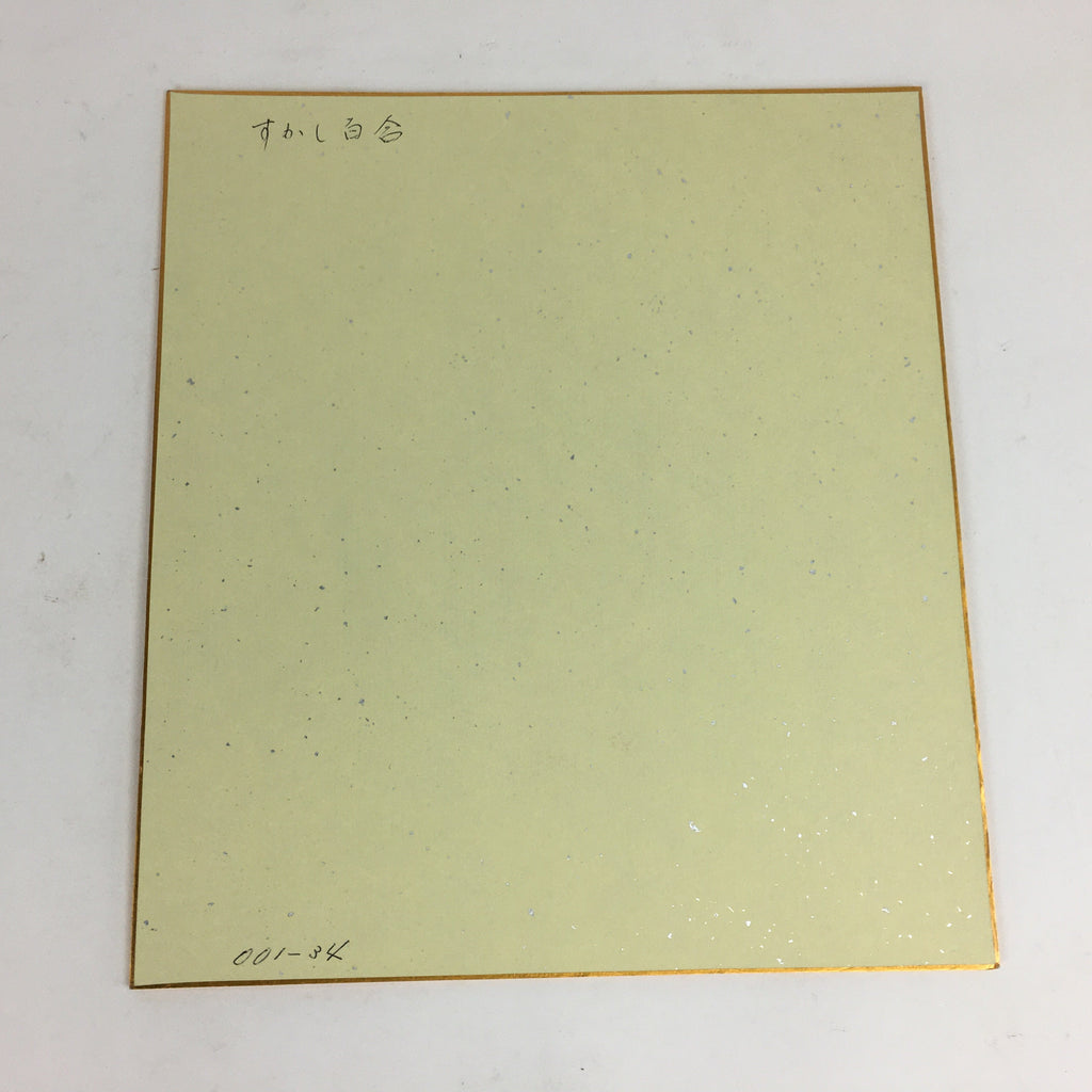 Japanese Art Board Vtg Shikishi Paper Hand Drawn Picture Orange Lily A367