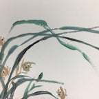 Japanese Art Board Vtg Shikishi Paper Hand Drawn Picture Pampas grass A398