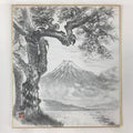 Japanese Art Board Vtg Shikishi Paper Hand Drawn Picture Pine Tree Mountain A452