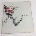 Japanese Art Board Vtg Shikishi Paper Hand Drawn Picture Plum Blossom A394