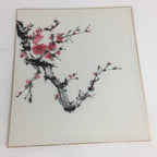 Japanese Art Board Vtg Shikishi Paper Hand Drawn Picture Plum Blossom A394