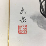 Japanese Art Board Vtg Shikishi Paper Hand Drawn Picture Red Camellia Tsubaki A3