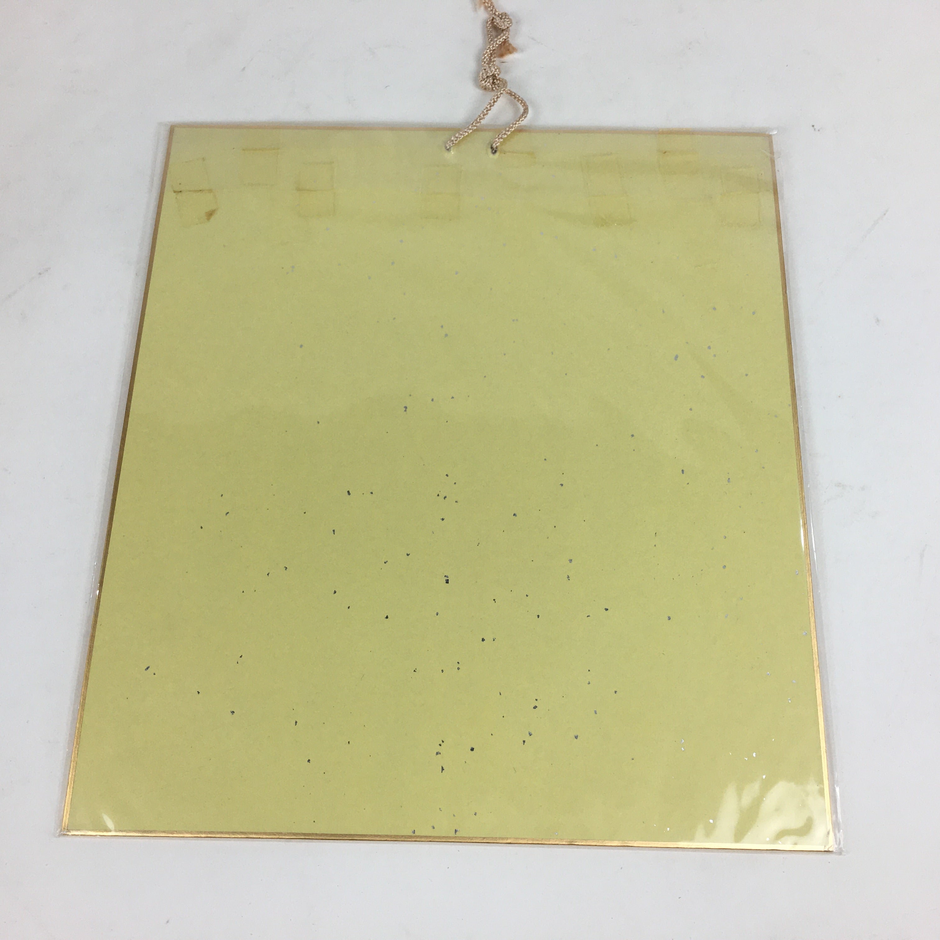 Japanese Art Board Vtg Shikishi Paper Hand Drawn Picture Sparrow Bamboo A397