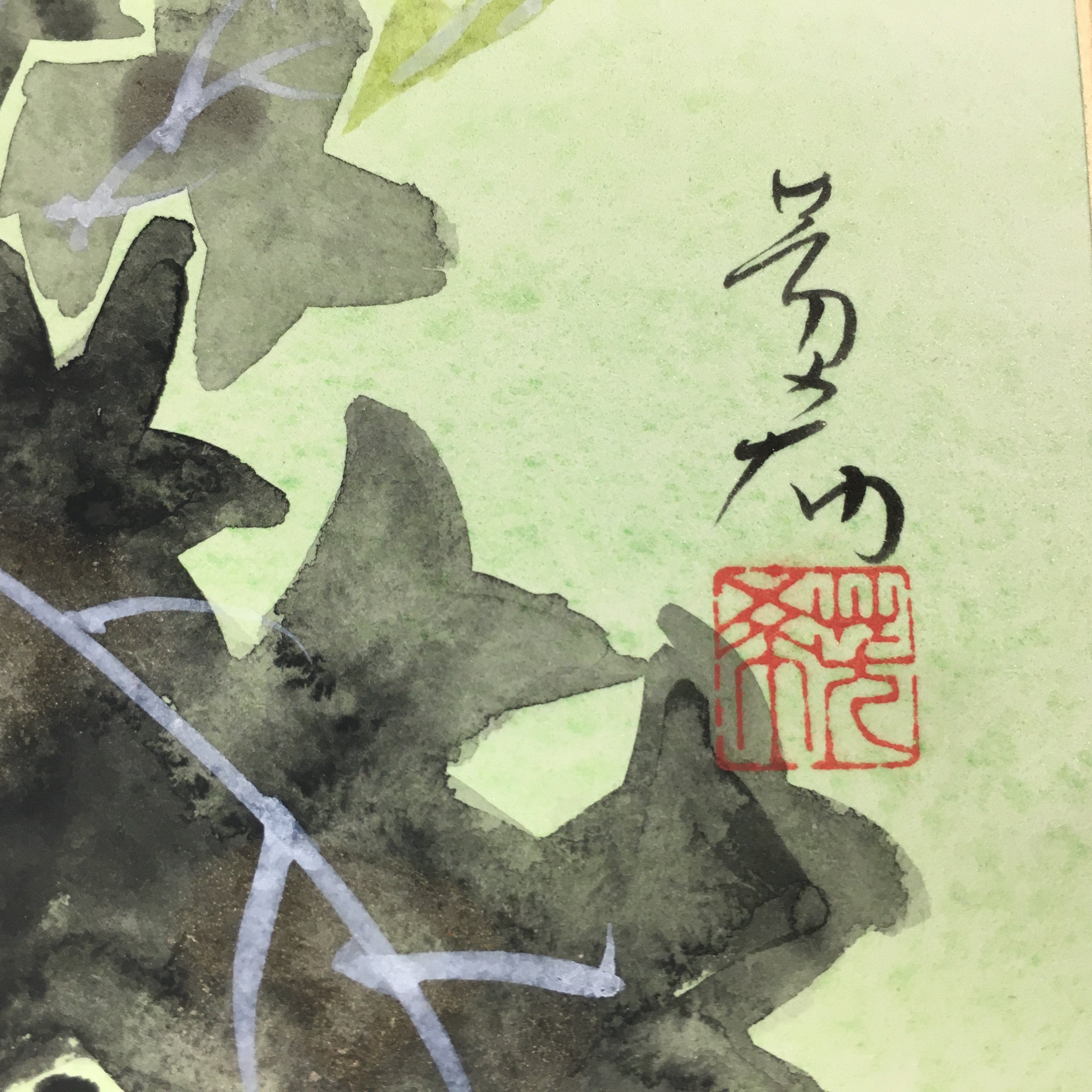 Japanese Art Board Vtg Shikishi Paper Hand Drawn Picture Thistle Flower Azami A3