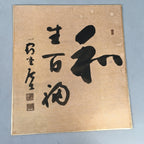 Japanese Art Board Vtg Shikishi Paper Hand-painted Calligraphy Kanji A308