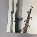 Japanese Art Board Vtg Shikishi Paper Hand-painted Calligraphy Kanji Bamboo A317
