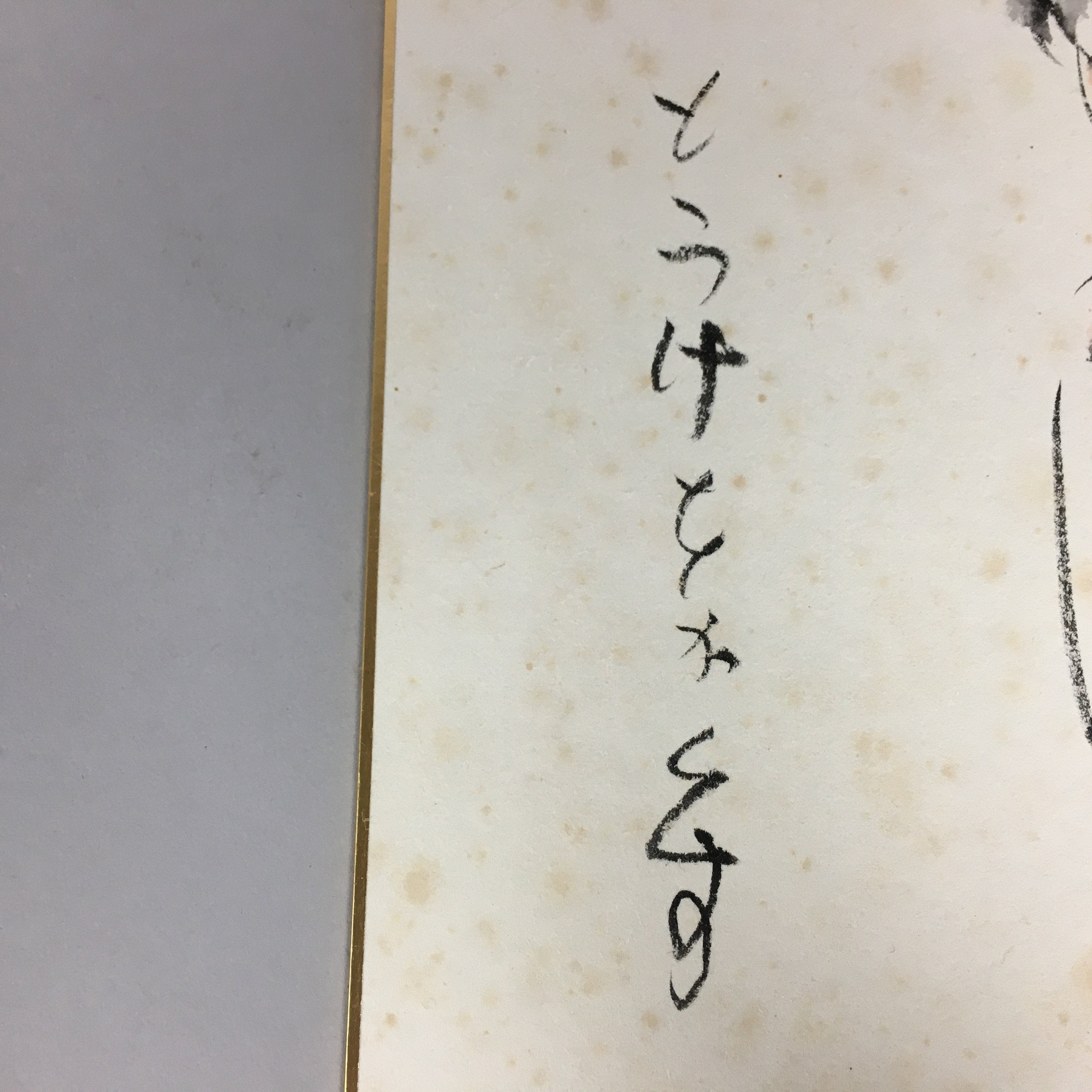 Japanese Art Board Vtg Shikishi Paper Hand-painted Calligraphy Lady Nude A316