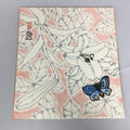Japanese Art Board Vtg Shikishi Paper Hand-painted Lily Flower Butterfly A326