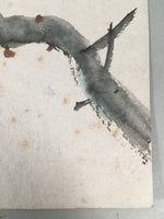 Japanese Art Board Vtg Shikishi Paper Hand-painted Plum Blossom Nightingale A312