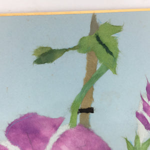 Japanese Art Board Vtg Shikishi Paper Handcraft Chigiri-e Japanese Art Flower A