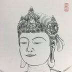 Japanese Art Board Vtg Shikishi Paper Printed Picture Buddha Picture A412