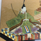 Japanese Art Board Vtg Shikishi Paper Printed Picture Hina Doll Gold Paper A393