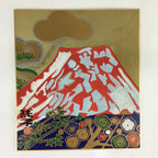 Japanese Art Board Vtg Shikishi Paper Printed Picture Mountain Bamboo A410