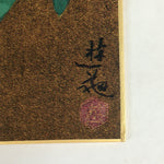 Japanese Art Board Vtg Shikishi Paper Printed Picture Moutan Peony A411