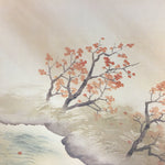 Japanese Art Board Vtg Shikishi Paper Printed Picture River Autumn Scenery A318