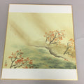 Japanese Art Board Vtg Shikishi Paper Printed Picture River Autumn Scenery A318