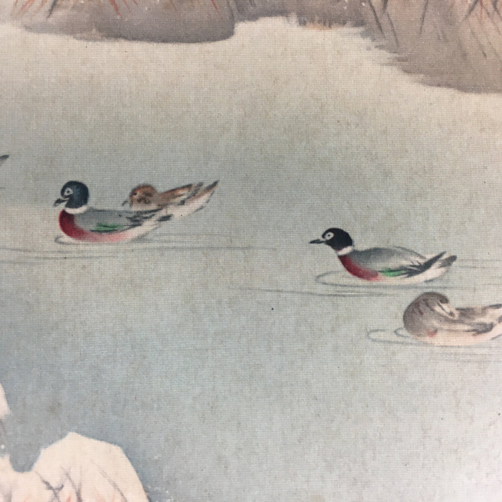 Japanese Art Board Vtg Shikishi Paper Printed Picture Spring Mountain A352