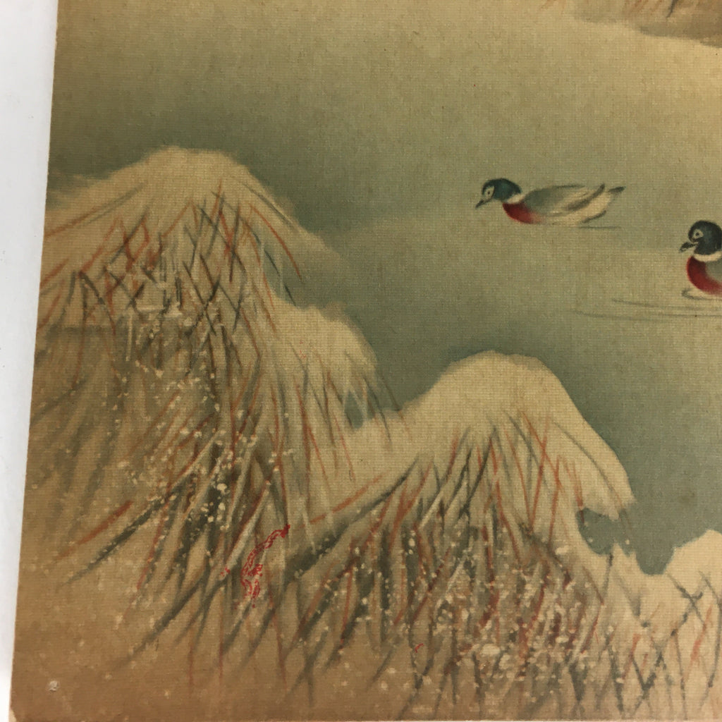 Japanese Art Board Vtg Shikishi Paper Printed Picture Spring Mountain A352
