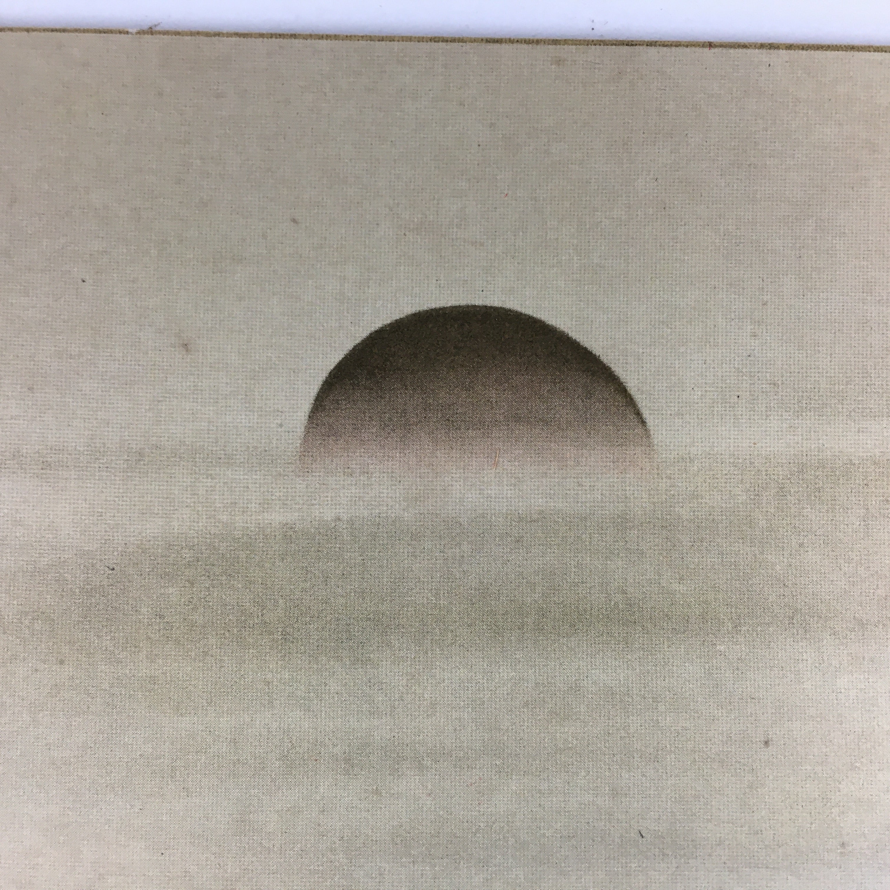 Japanese Art Board Vtg Shikishi Paper Printed Picture Sun Rough Waves A353
