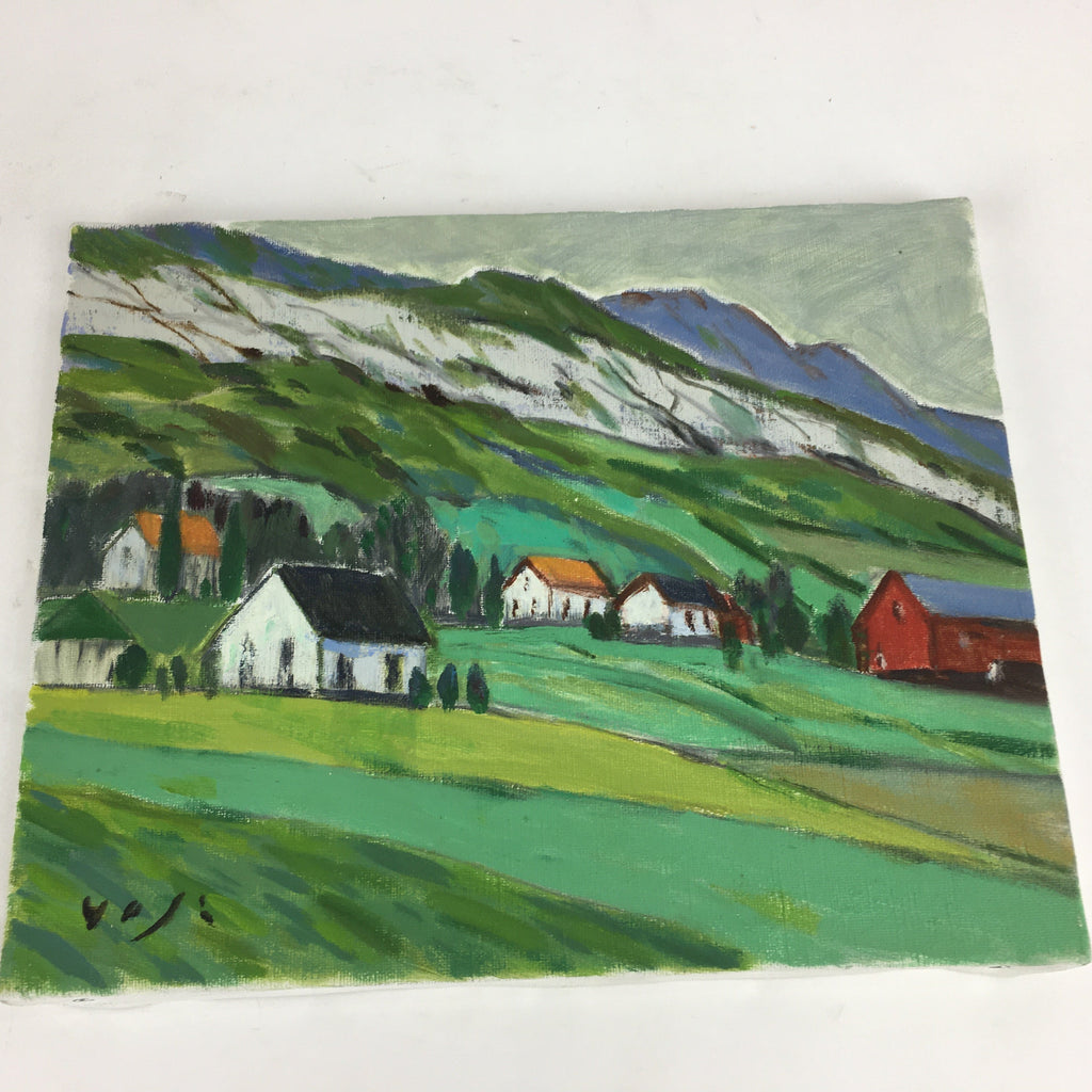 Japanese Art Norway Farm Oil Painting Picture Unframed Yoshihiro Hagino FL43