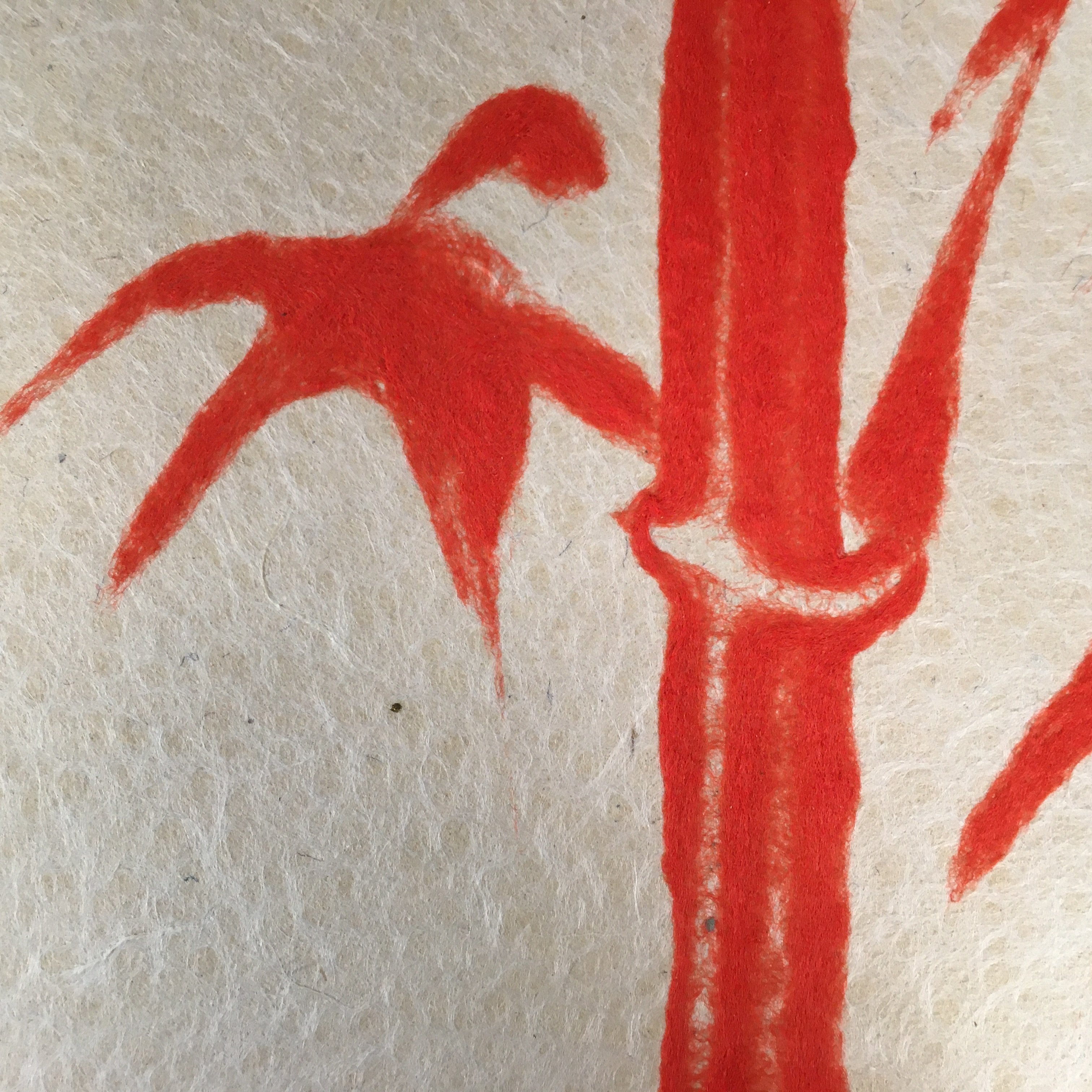 Japanese Art Paper Vtg Shikishi Red Bamboo Lucky Motif Charm Washi A303