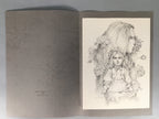 Japanese Art Print Sketching Drawing Woman Profile Dessins Vtg Pencil P278