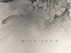 Japanese Art Print Sketching Drawing Woman Profile Dessins Vtg Pencil P278