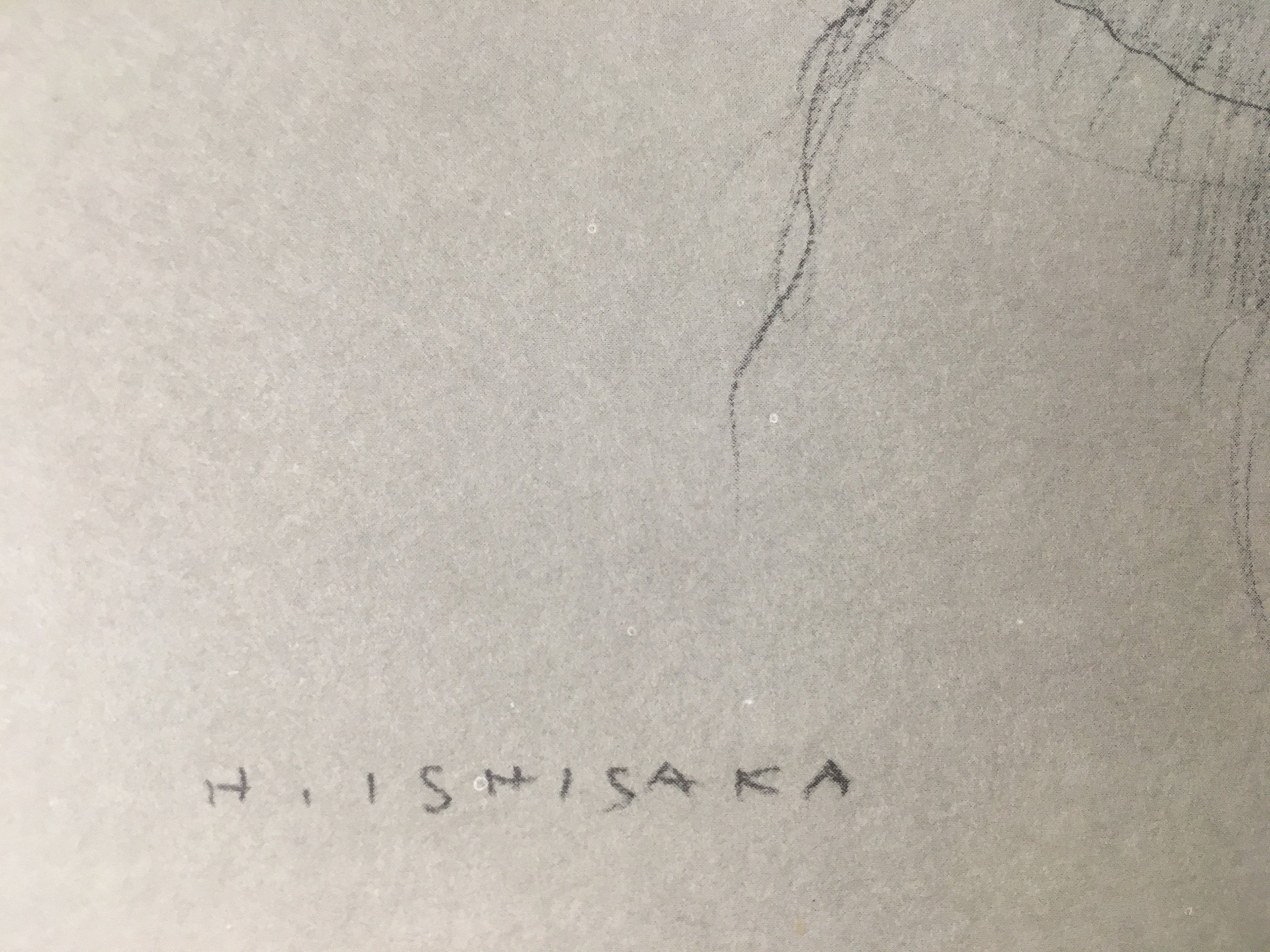 Japanese Art Print Sketching Drawing Woman Profile Dessins Vtg Pencil P281