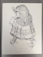 Japanese Art Print Sketching Drawing Woman Profile Dessins Vtg Pencil P282