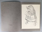 Japanese Art Print Sketching Drawing Woman Profile Dessins Vtg Pencil P282