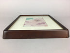 Japanese Art Print Vtg Framed Dyed Picture Pink Peony Flower JK186